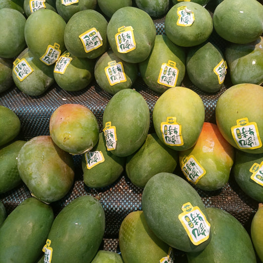 Keitt mangoes, photograph by Fumikas Sagisavas via Wikimedia Commons, CC0