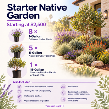 Starter Native Garden package contents and pricing