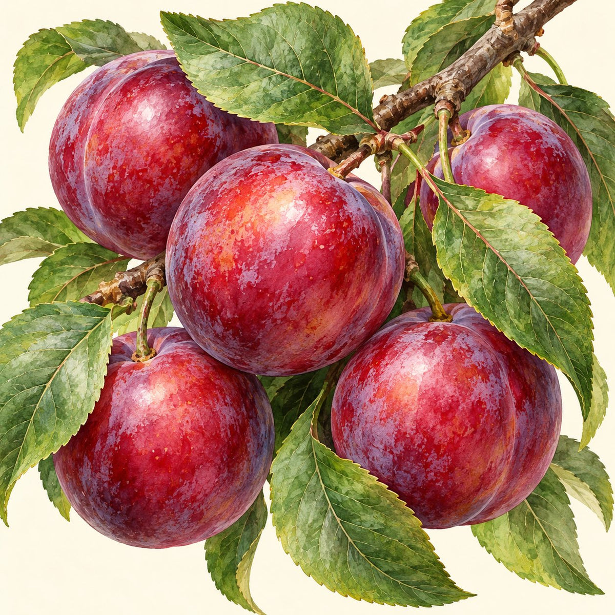 Pluerry botanical illustration; representative fruit type, not verified cultivar imagery.